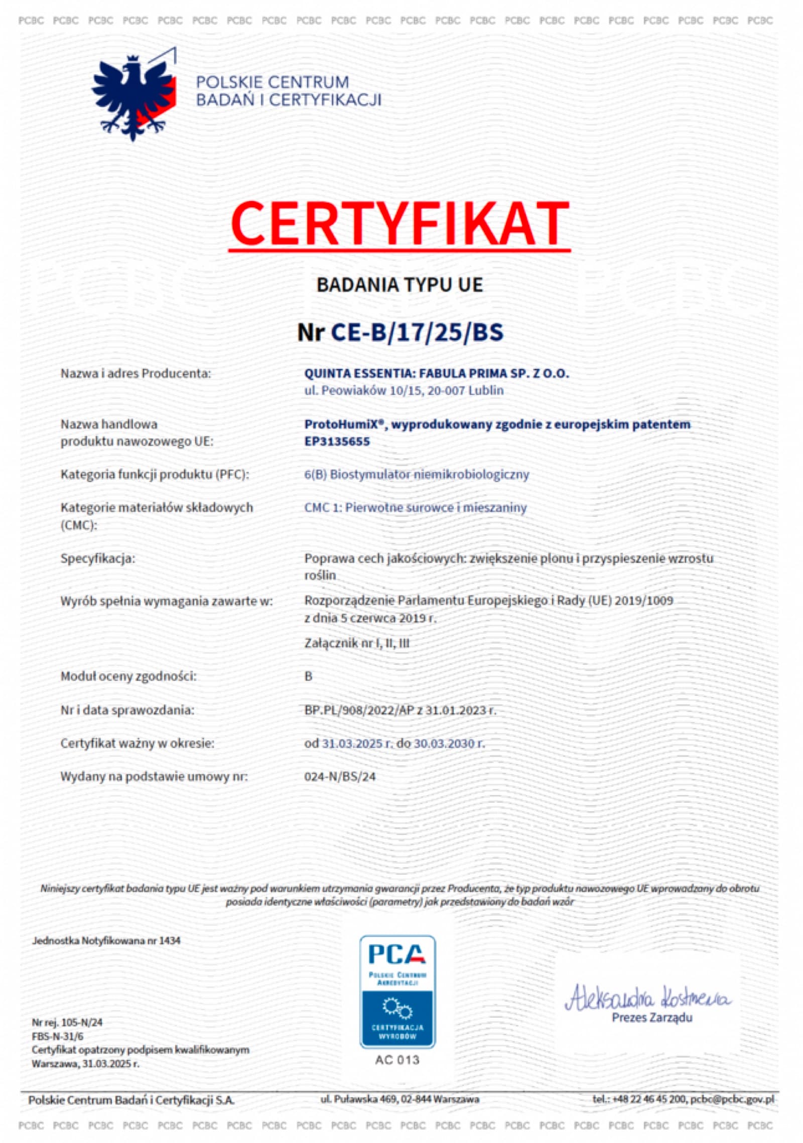 CE — Plant biostimulant PFC 6(B)